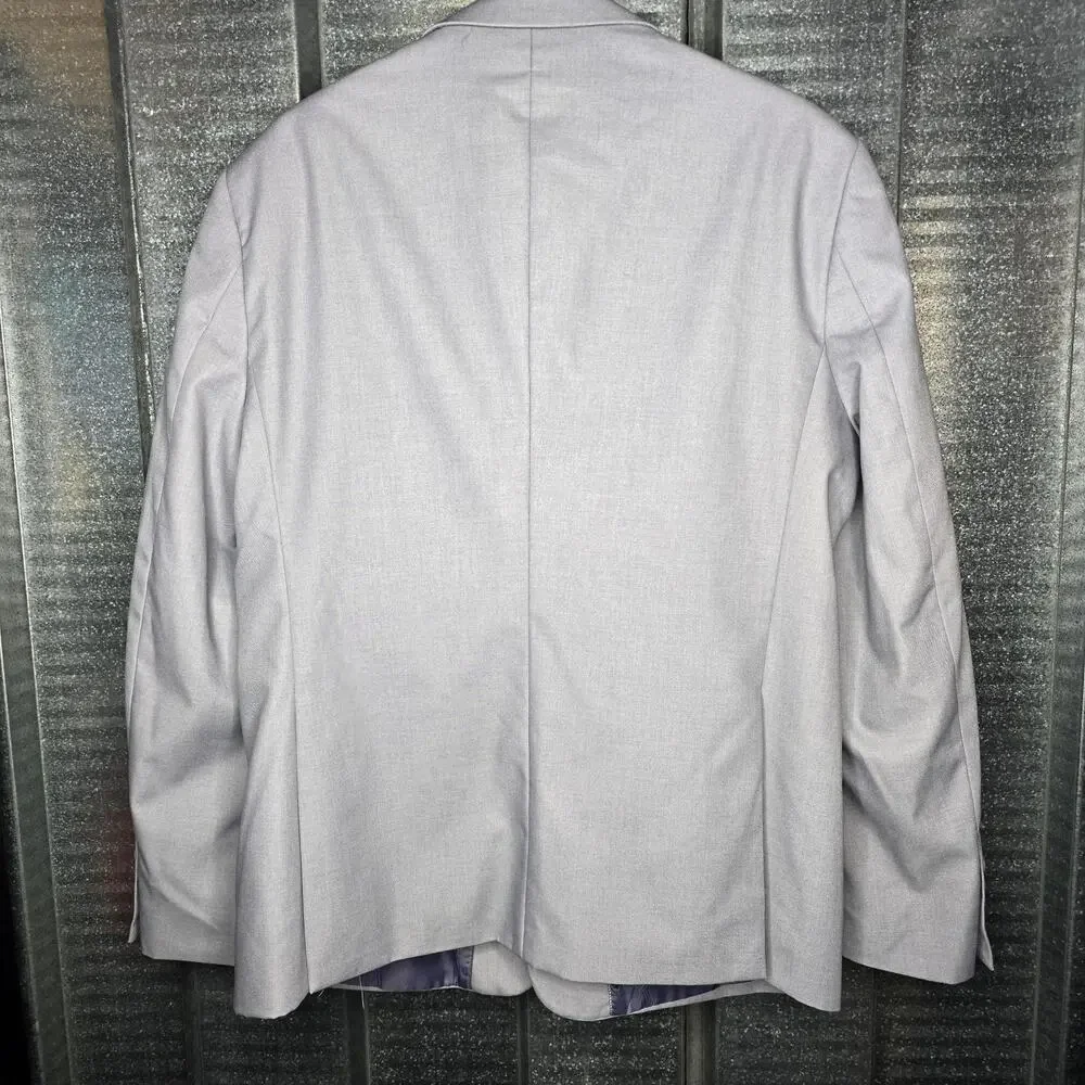 Wehilion Men's Light Gray Sport Coat Blazer XL 2 Button Notch Lapel Suit Jacket
